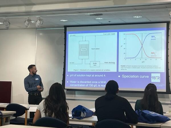 BCOE student presenting power point slides